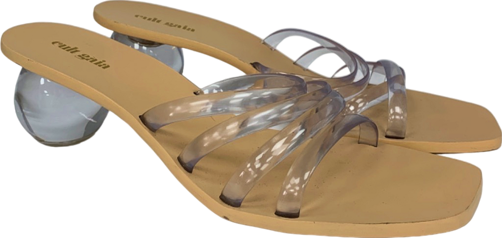 Cult Gaia Clear Transparent Mule Sandals with Glass Heel UK 7