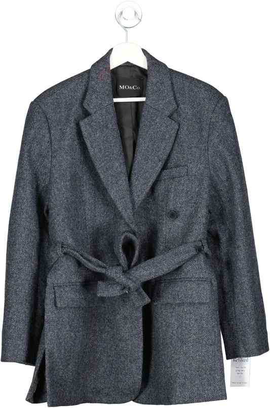 MO&Co. Grey Wool Structured Blazer Coat UK 10