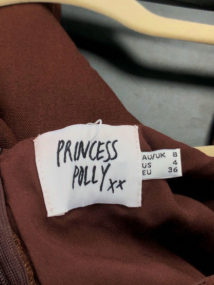 Princess Polly Brown Long Sleeve Dress UK 8