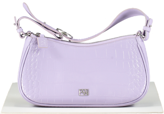 Parisa Wang New York Purple Lilac Croc Embossed Carrie Baguette Bag