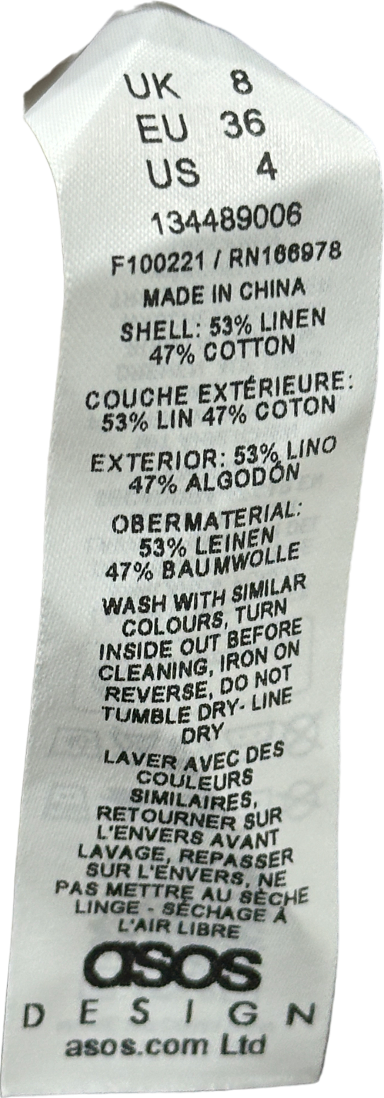 ASOS Design Beige Striped Halter Top and Trousers Set UK 8