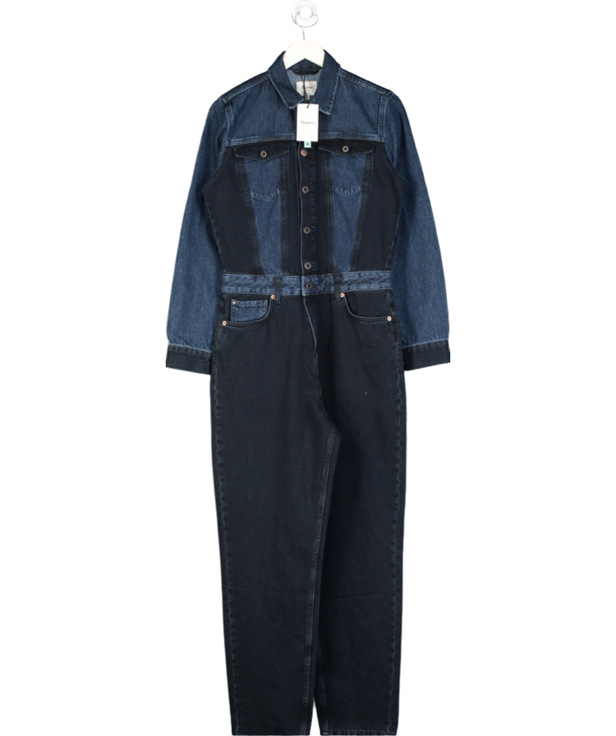 Pepe Jeans Blue Contrast Denim Jumpsuit UK M
