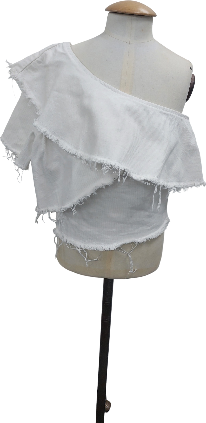 River Island White One Shoulder Top UK 8