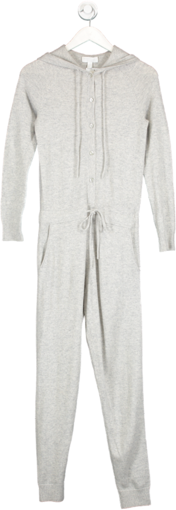The White Company Grey Cashmere Hooded Jumpsuit UK XS