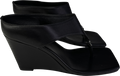 REBE Black Leather Yvie Wedge Heel UK 5 EU 38 👠