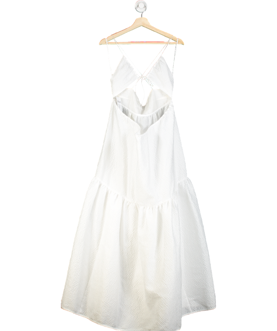 Cecilie Bahnsen White Hillary Tiered Cross Back Gown UK 8