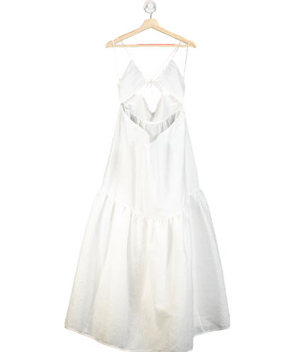 Cecilie Bahnsen White Hillary Tiered Cross Back Gown UK 8