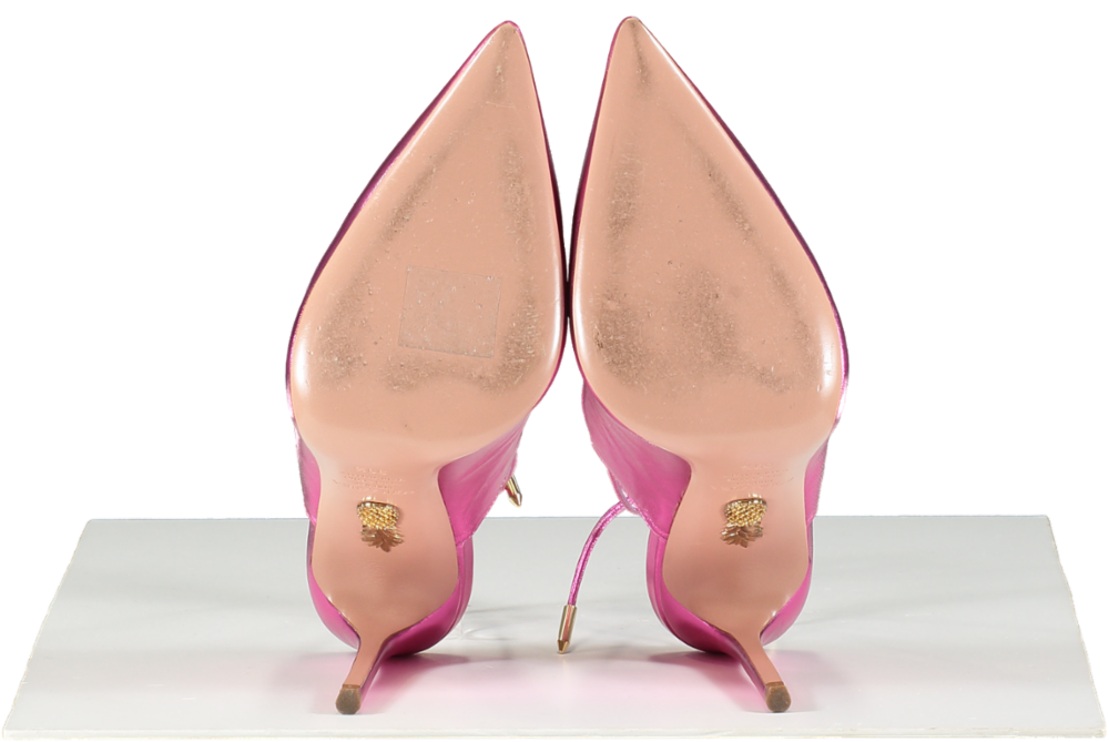 Aquazzura Pink Ankle Tie Pumps UK 6.5 EU 39.5 👠