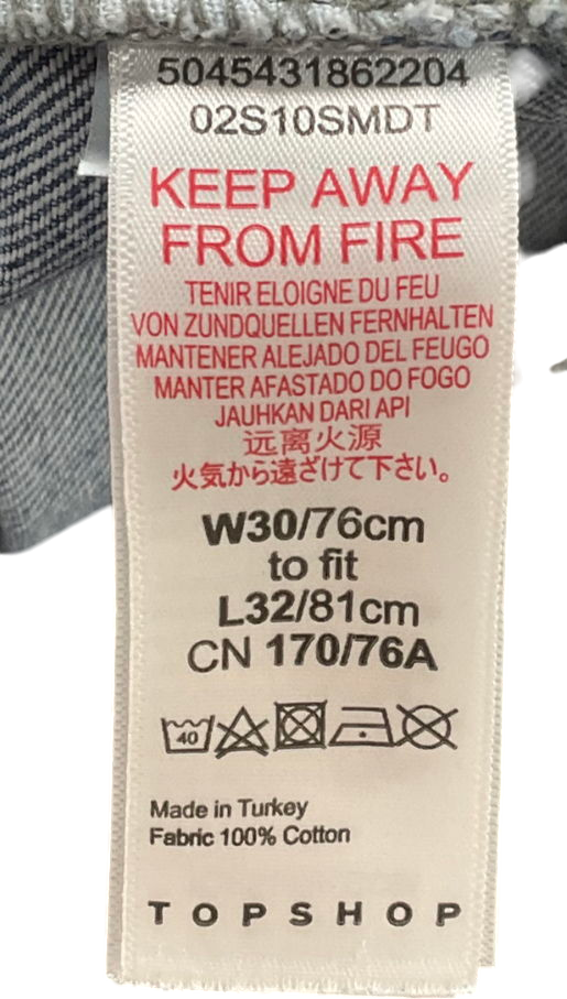 Topshop Blue Baggy Jeans W30