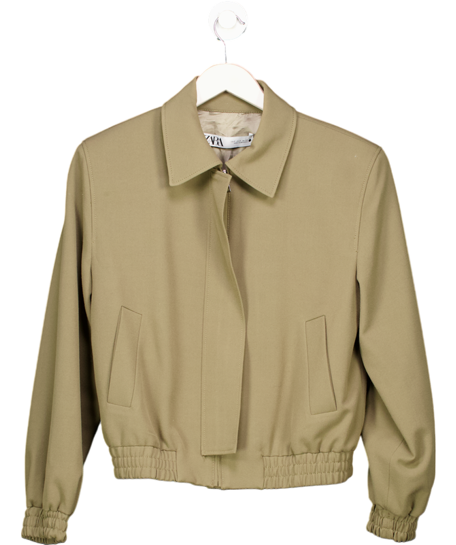 ZARA Green Collared Jacket UK S