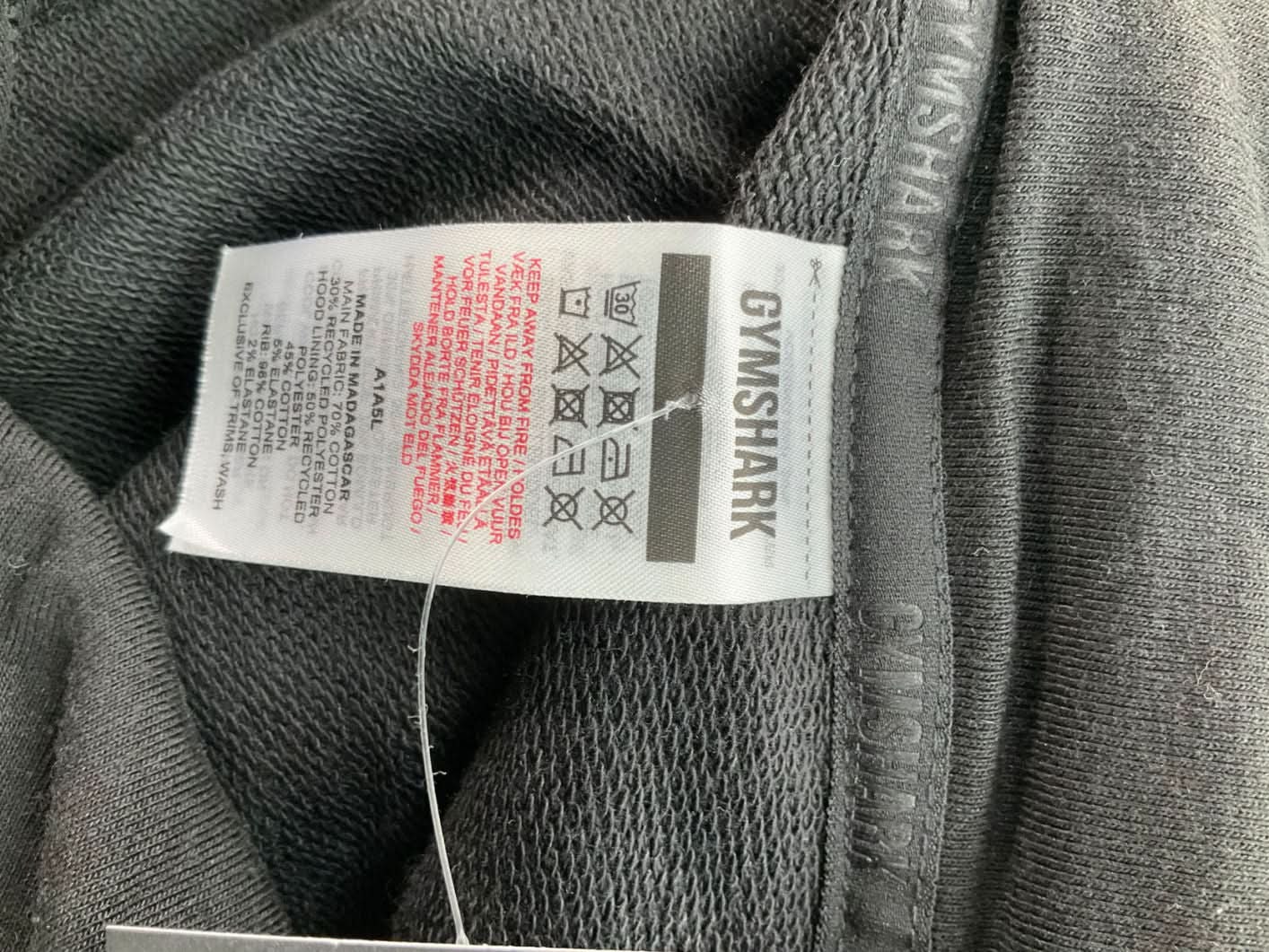 gymshark Black Block Oversized Hoodie UK L