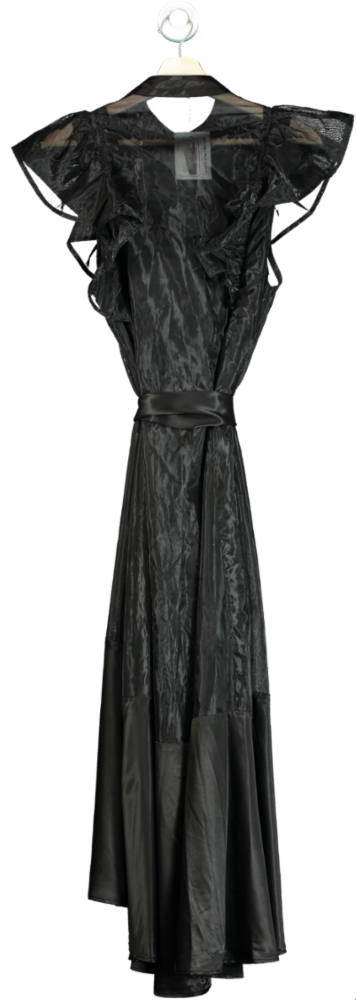 Black Ruffled Maxi Dress UK M