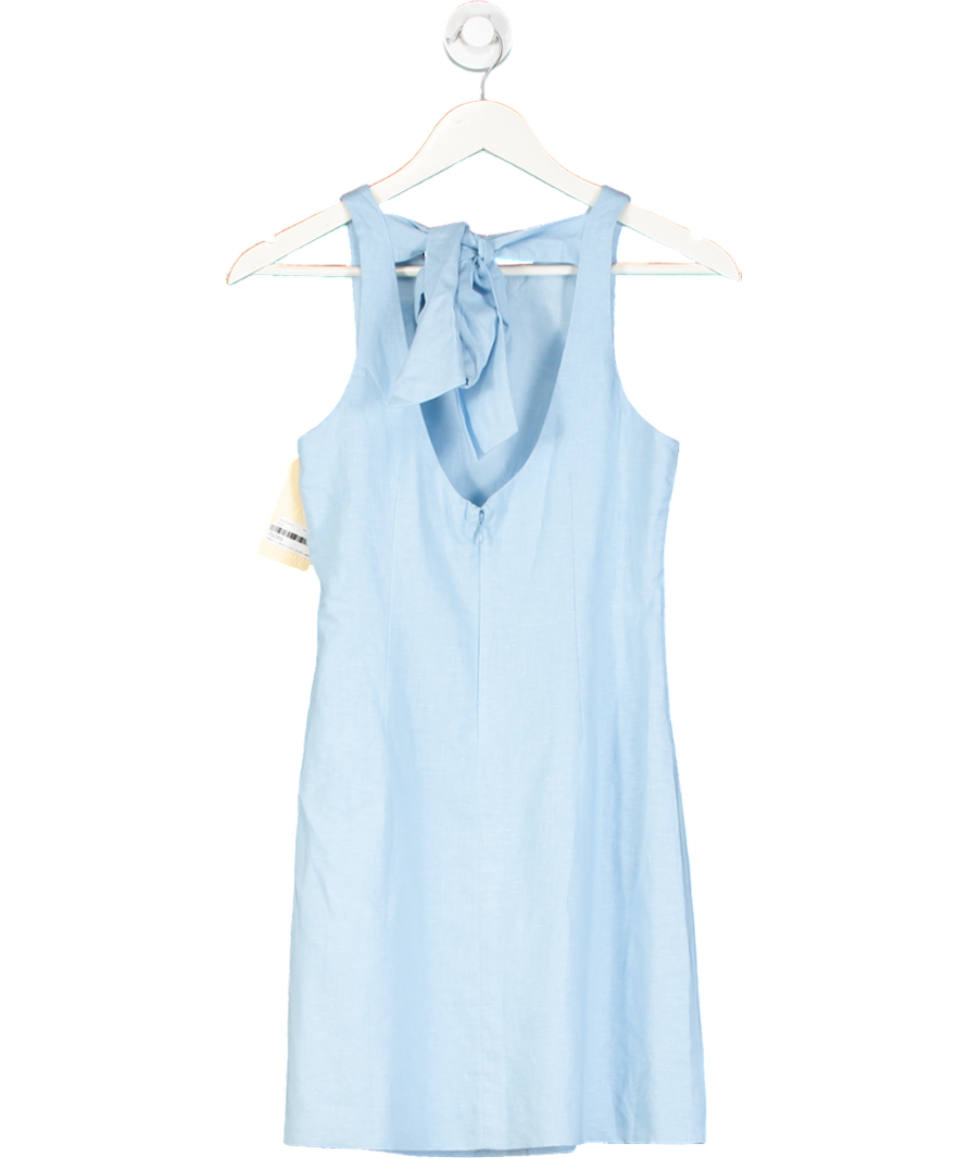 Sinead Keary Blue "The Victoria" - Linen Bow Dress UK 6