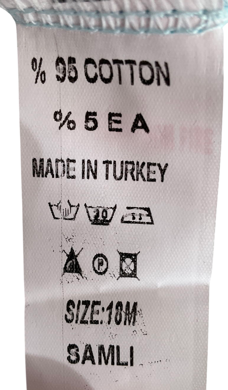 samli premium collection Blue Turquoise Ribbed Set 12-18 Months