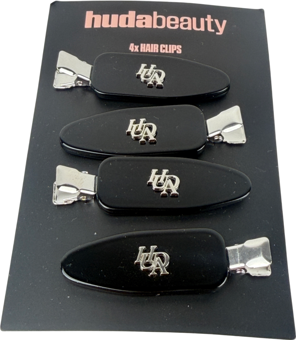 Huda Beauty Black Hair Clips X4 One Size