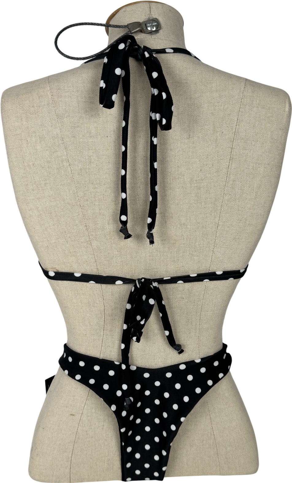 Black Polka Dot Bikini Set UK S