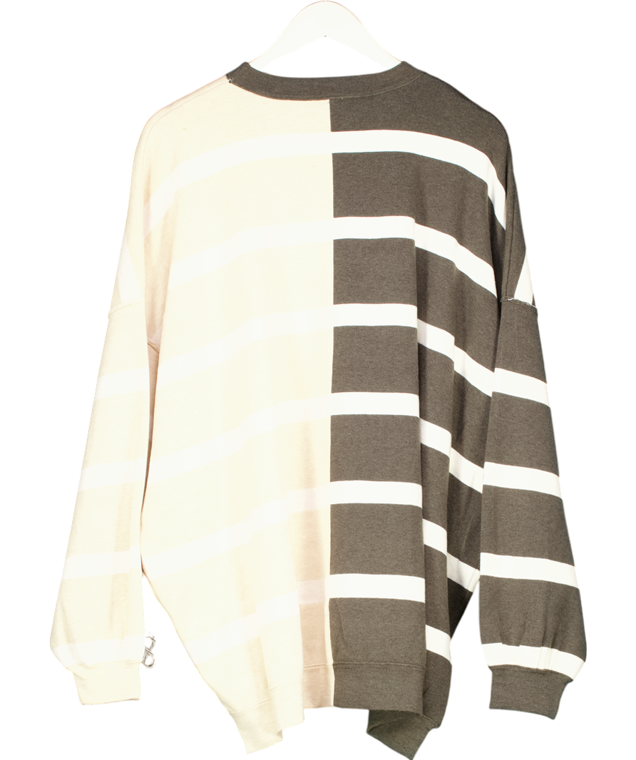Free People Chocolate/Beige Uptown Stripe Pullover UK S