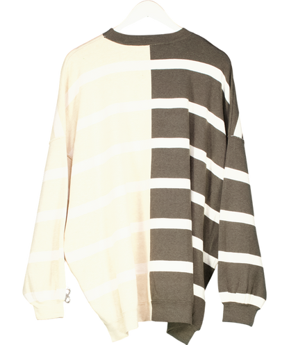 Free People Chocolate/Beige Uptown Stripe Pullover UK 8