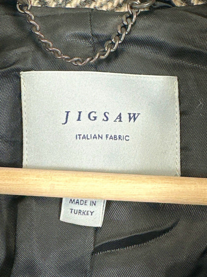 Jigsaw Beige Herringbone Long Coat UK M