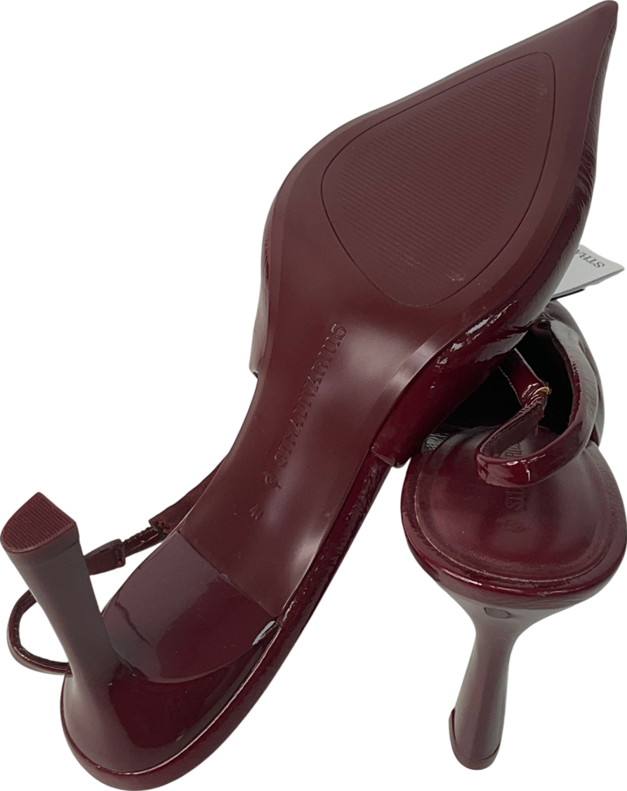 stadivarius Red Slingback Heeled Court In Burgundy UK 7 EU 40 👠