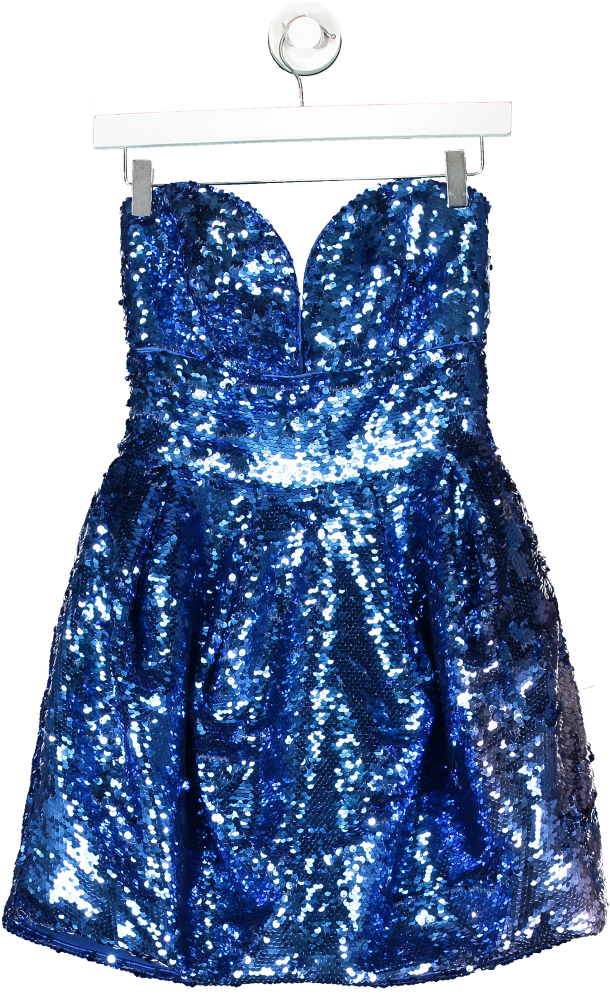 Pinko Blue Sweetheart Sequin Minidress UK 8