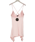 White Fox Baby Pink Satin Mini Dress UK XL
