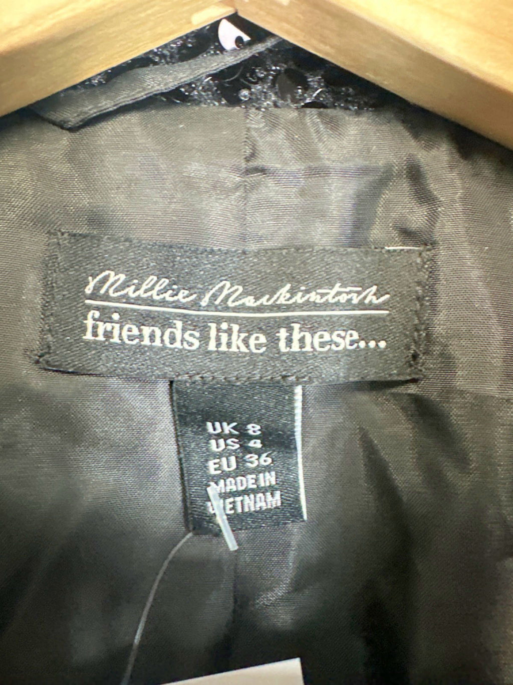Friends like these x Millie Mackintosh Black Sequin Jacket UK 8