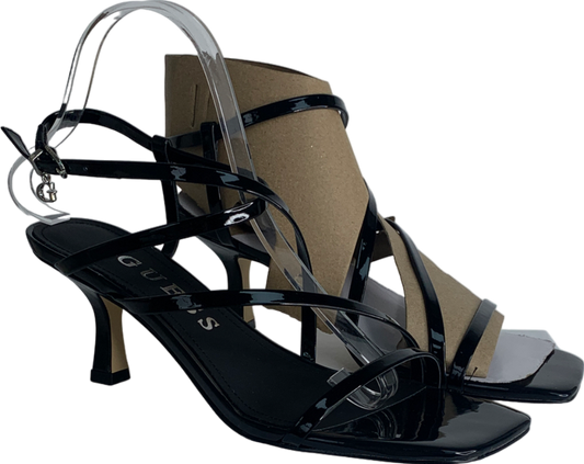 Guess Black Rimilla Patent Leather Sandals UK 6 EU 39 👠