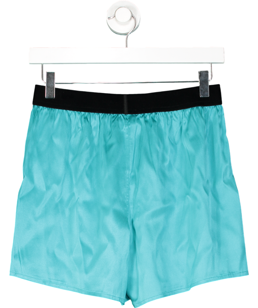 Tom Ford Blue 100% Silk Logo Band Boxer Shorts UK XS