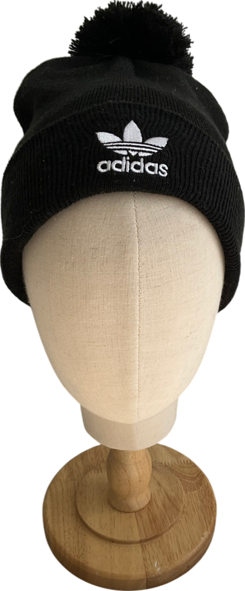 adidas Black Embroidered Logo Bobble Hat One Size