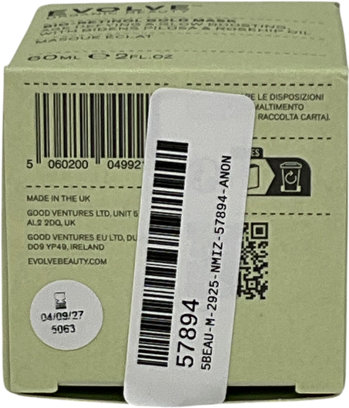 evolve Bio-retinol Gold Face Mask 60ml