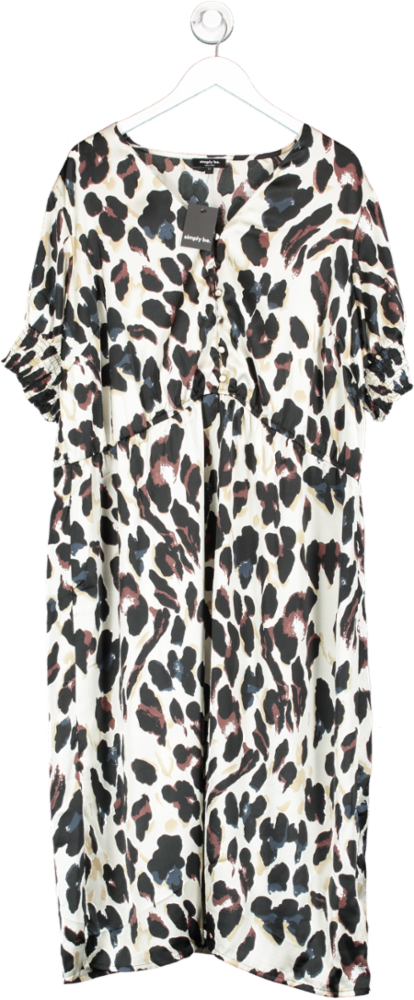 SimplyBe Brown Animal Print Satin Midi Dress BNWT UK 24