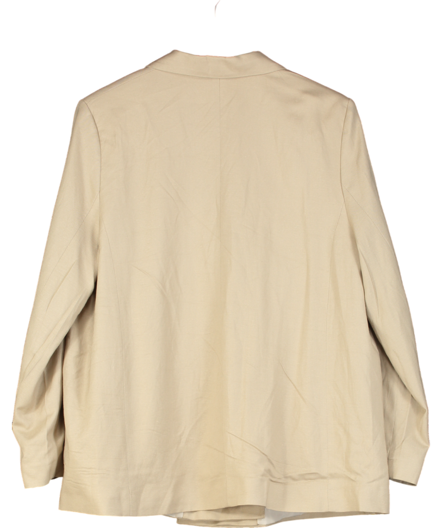 H&M Beige Linen-blend Blazer UK XXL