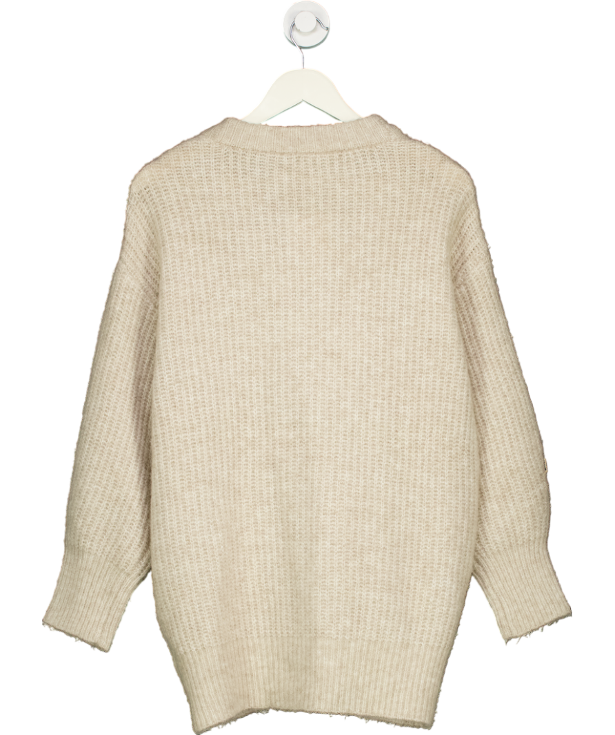joules Beige Immy Fluffy Relaxed Cardigan UK 6