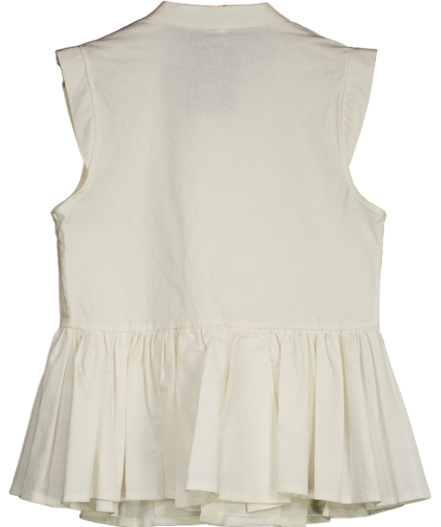 LAGANINI Cream Ltd. Edition Embellished Button Waistcoat Top UK S