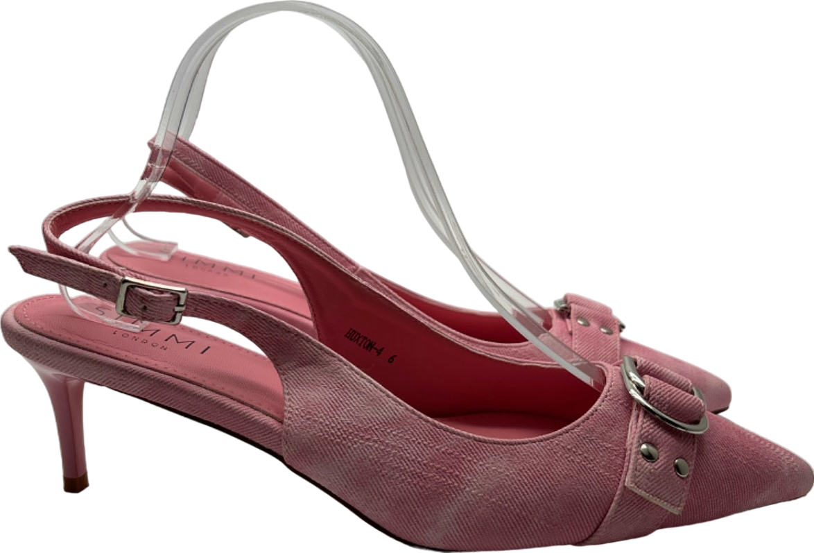Simmi Pink Slingback Kitten Heels UK 6