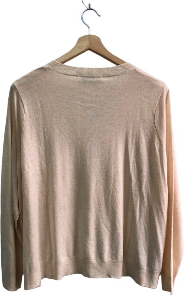 Mango Beige V-Neck Jersey Sweater UK  4XL