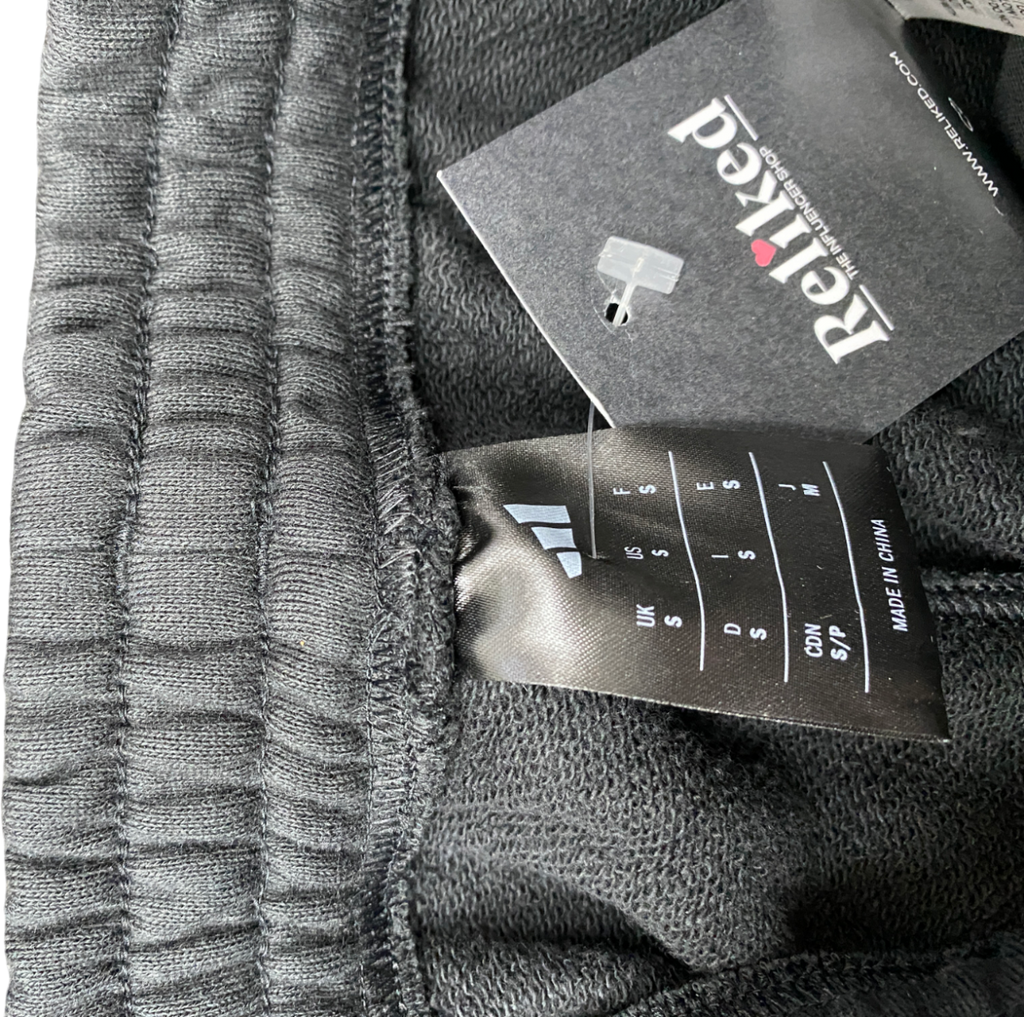 adidas Black Cotton Shorts UK S