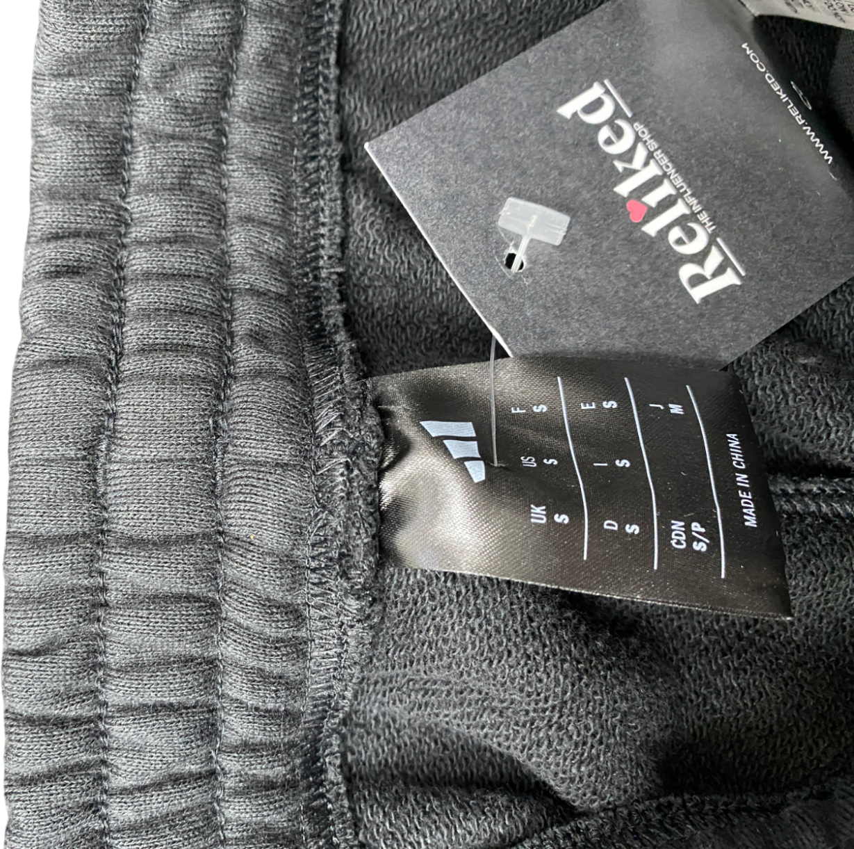 adidas Black Cotton Shorts UK S