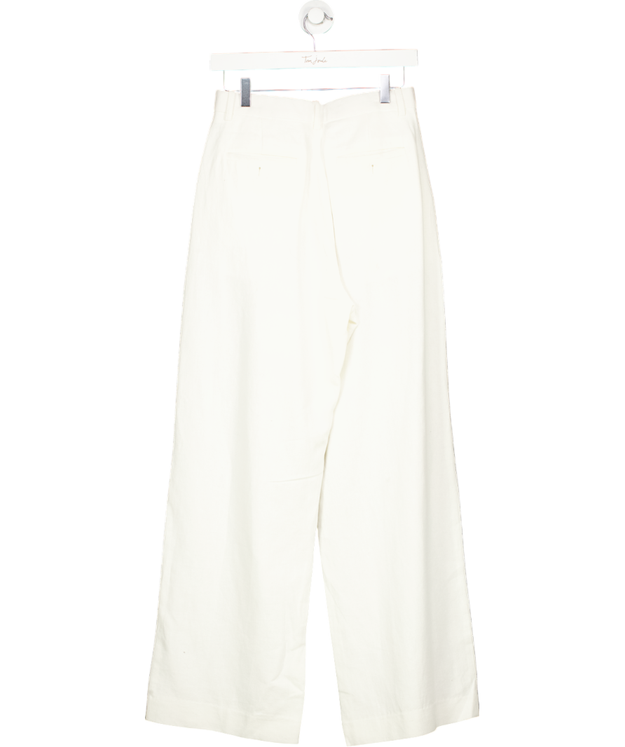 Marcela London White Bailie Tailored Trousers Ivory UK S