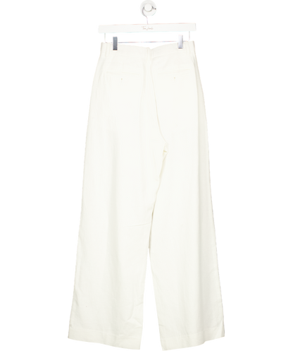 Marcela London White Bailie Tailored Trousers Ivory UK S