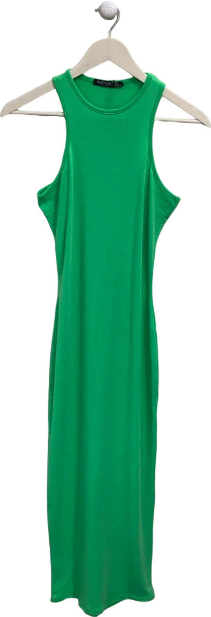 Nasty Gal Green Recycled Racer Neck Midi Dress UK 8