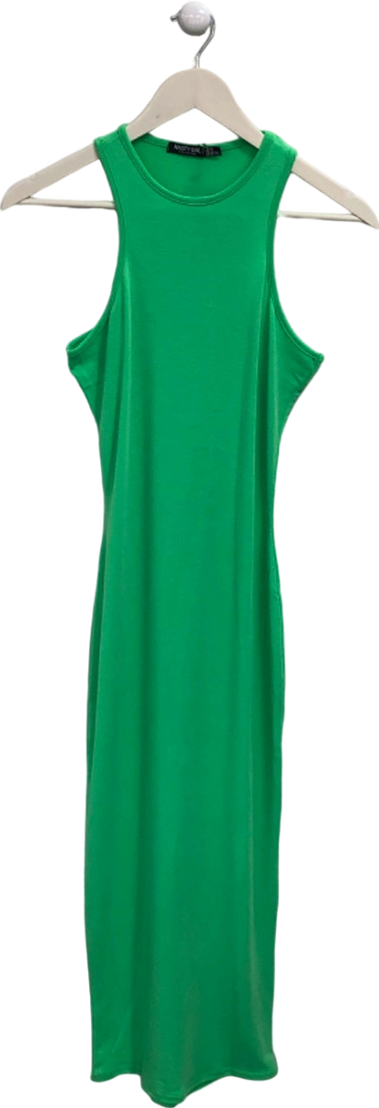 Nasty Gal Green Recycled Racer Neck Midi Dress UK 8