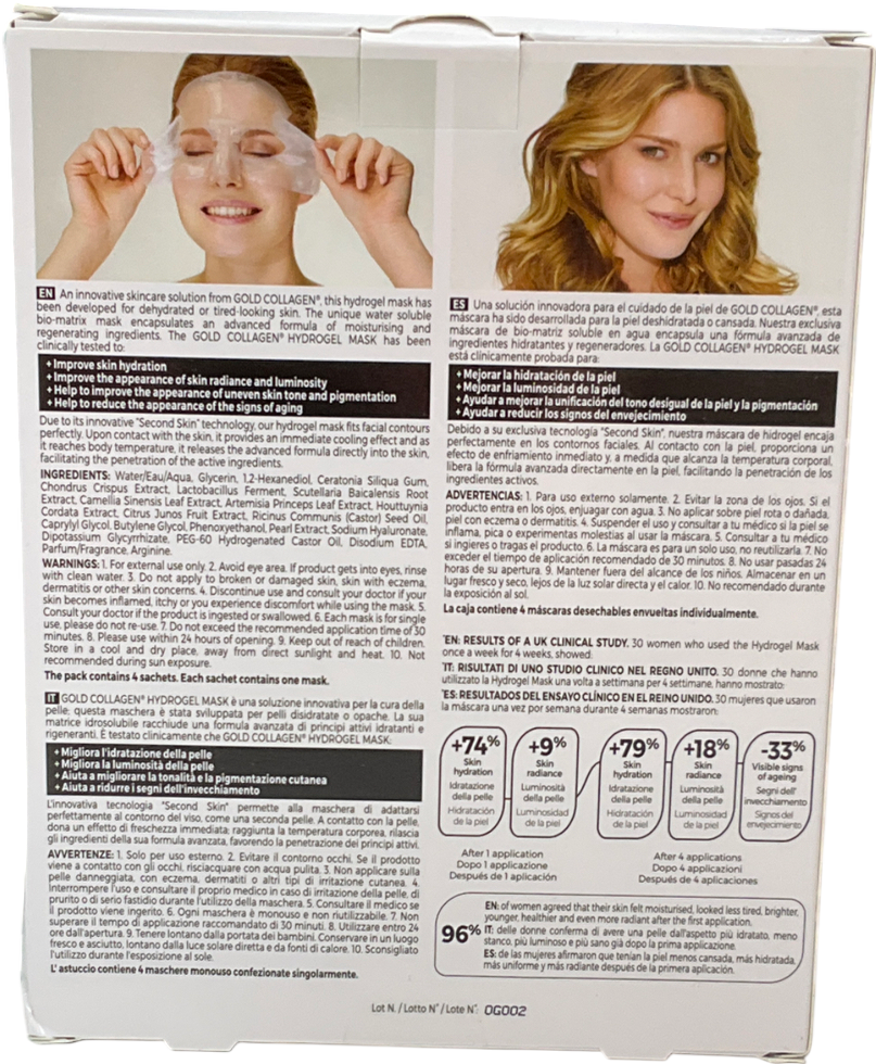 Gold Collagen Hydrogel Mask Set X4