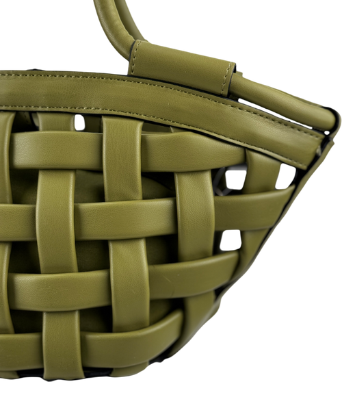 ASOS Puff Weave Tote Bag In Green