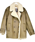 ASOS Design Oversized Bonded Borg Flight Jacket In Brown & Cream UK L