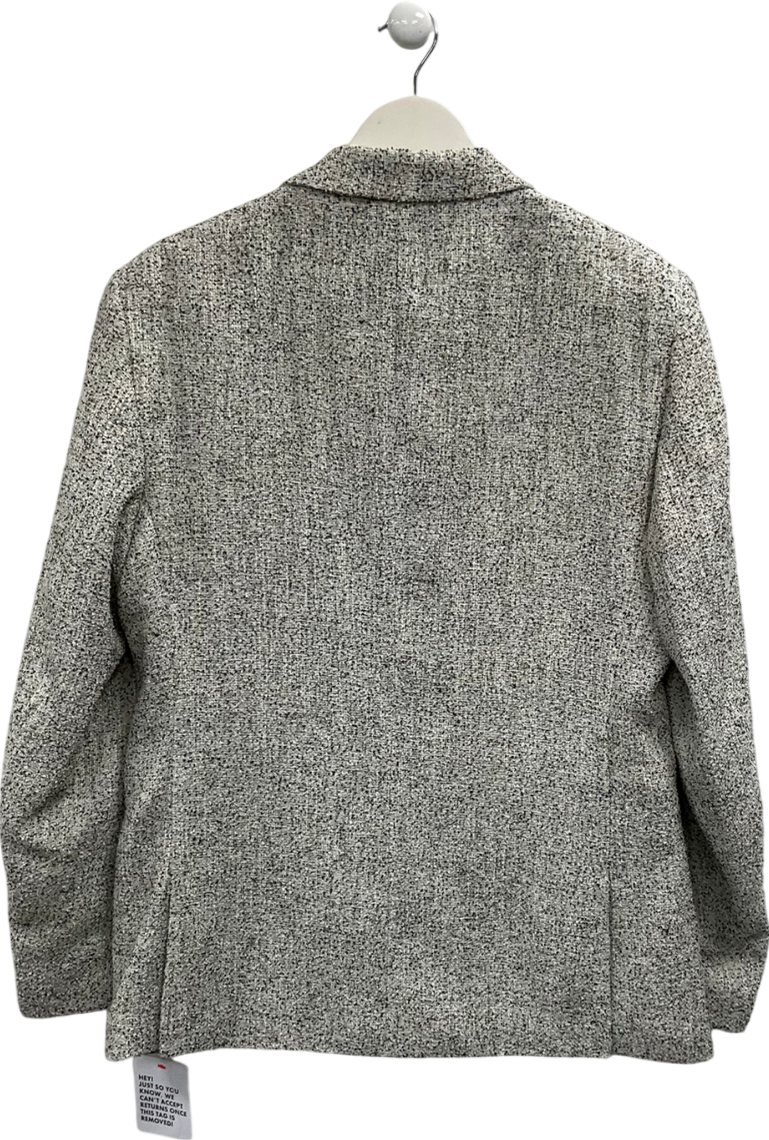 ASOS White Double Breasted Suit Jacket In Textured Fabric UK 40" CHEST