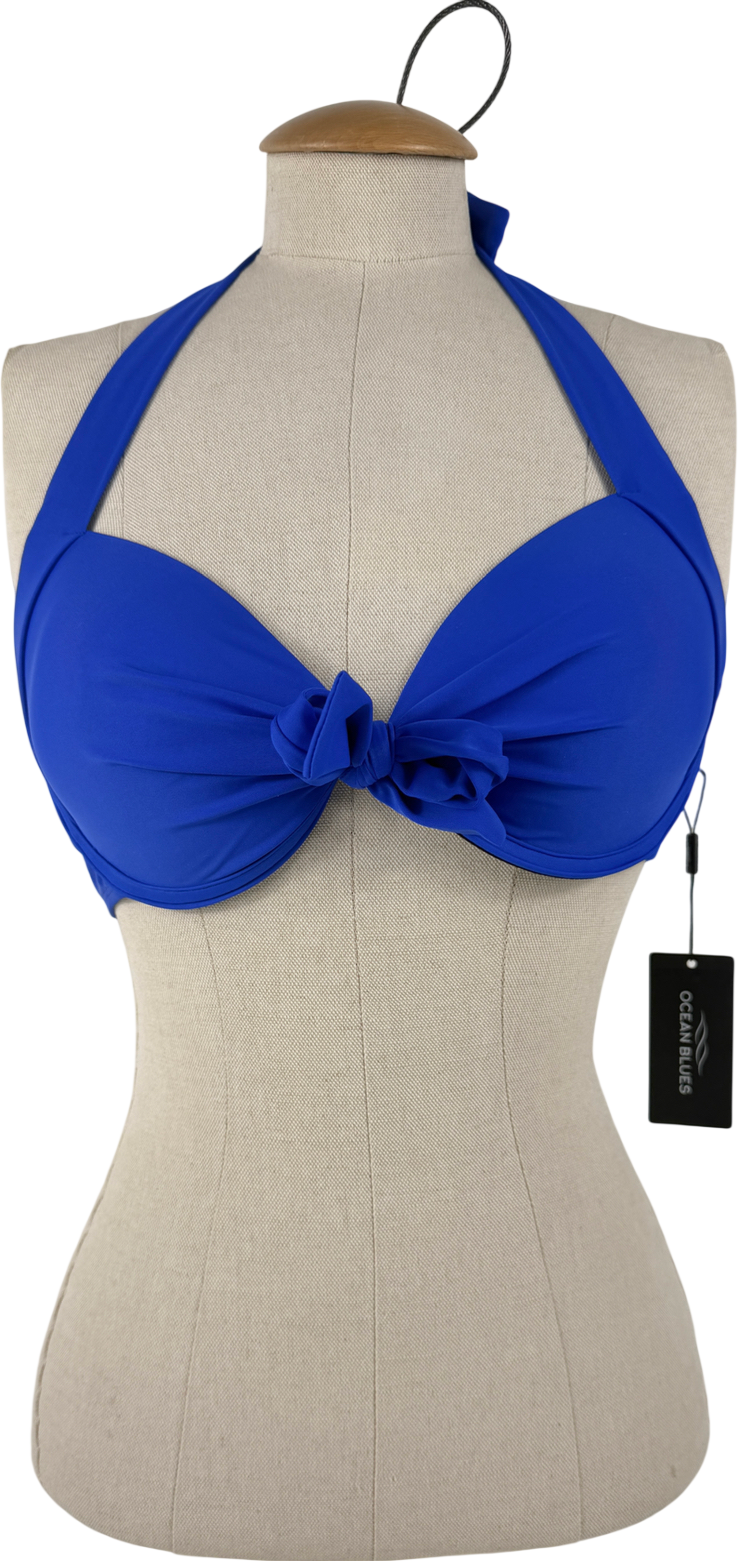 Ocean blues Blue Tie Up Padded Bikini Top UK M