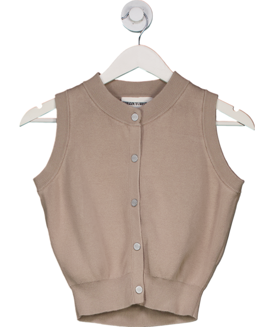 The Couture Club Beige Knit Button Through Top UK 8