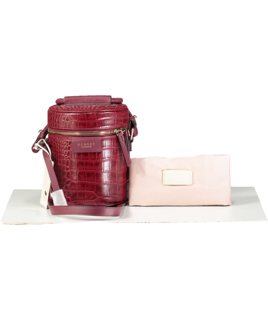 Radley London Red Croc Embossed Cylinder Bag